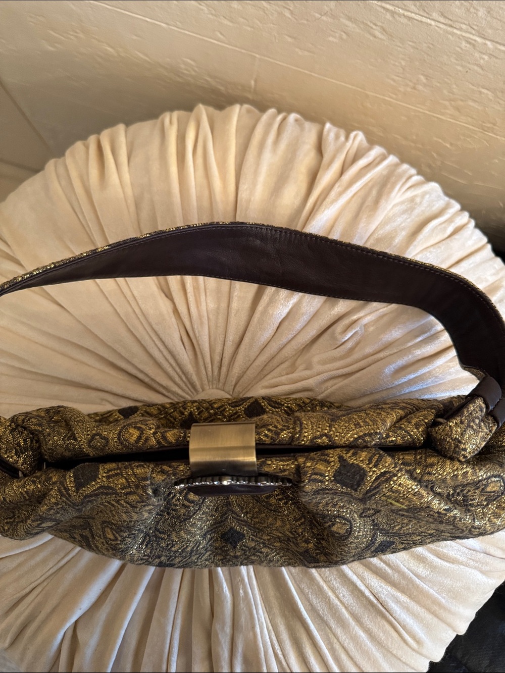 Donald J. Pliner metallic brocade pattern structured bag - Picture 5 of 10